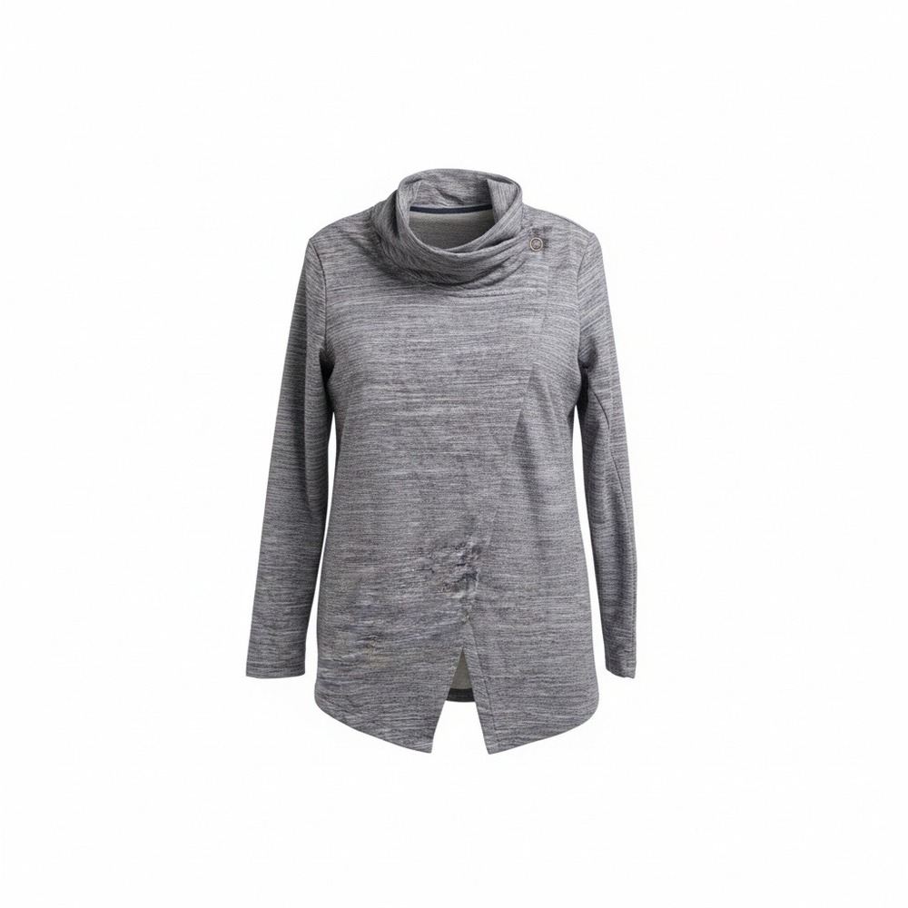 Danskin Cowl Neck Wrap Pullover Sweatshirt Size S Gray Spaceβ Dye 6744 Excellent